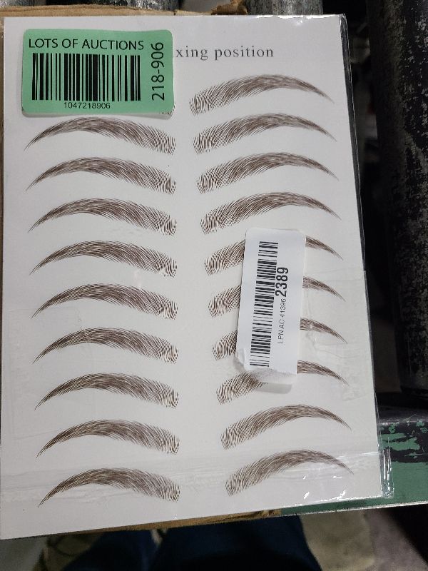 Photo 1 of 20 Sheets Eyebrow Tattoo Waterproof Eyebrow Sticker, 4D Hair Like Natural Fake Tattoo Eyebrows Peel Off Instant Transfers Brows Shaper Eyebrow Makeup Sticker for Women Girls,Curved Brown