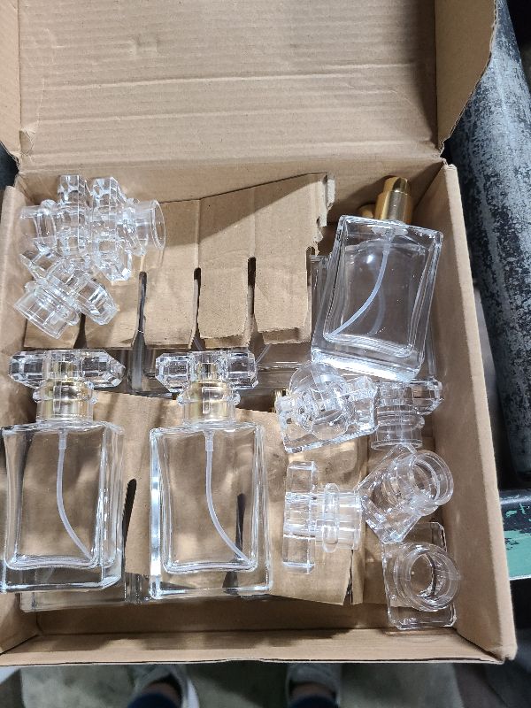 Photo 1 of 30ML Glass Perfume Bottles Empty Spray Perfume Bottles Square Refillable Portable Empty Refillable Perfume Atomizer Vials Reusable Cosmetic Containers for Perfume Essential Oils Liquids,10 Pack (Clear)