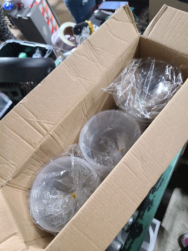 Photo 1 of 100 PACK 16 oz Clear Plastic Cups with Dome Lids, Disposable Dessert Cups, Parfait cups for Ice Cream, Iced Cold Coffee Drinks, Cupcake, Fruit for Party