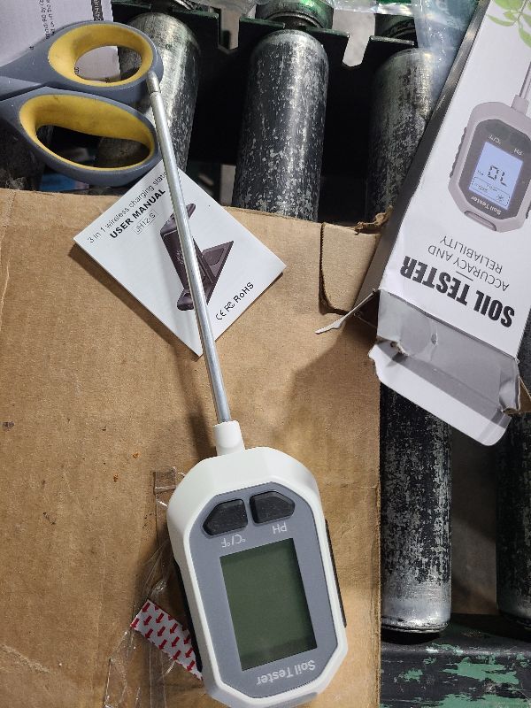 Photo 1 of 4-in-1 Soil Moisture Meter Digital Plant Temperature/Soil Moisture/PH Meter/Sunlight Intensity Backlight LCD Display Soil Test Meter for Gardening, Farming and Outdoor Plants