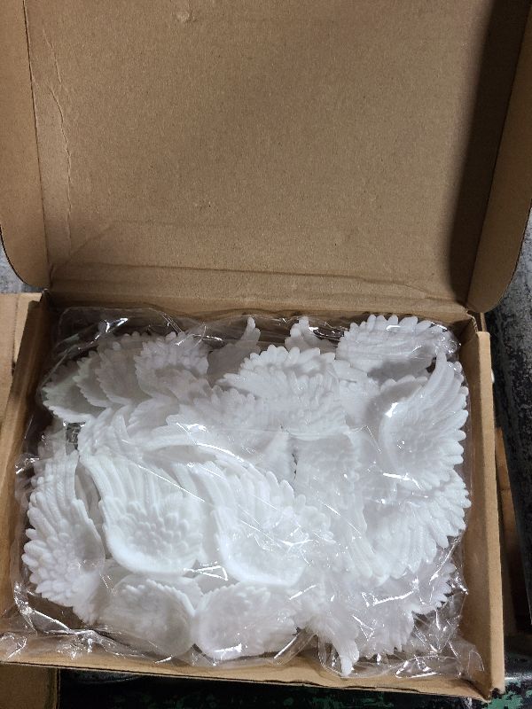 Photo 1 of 3D Plastic Angel Wings for Crafts Christmas Tree Ornaments White Feathers Costume Mini Wings Decor for DIY Crafts Accessories Christmas Party Favor Decor (36 Pieces, 3.3 Inch)