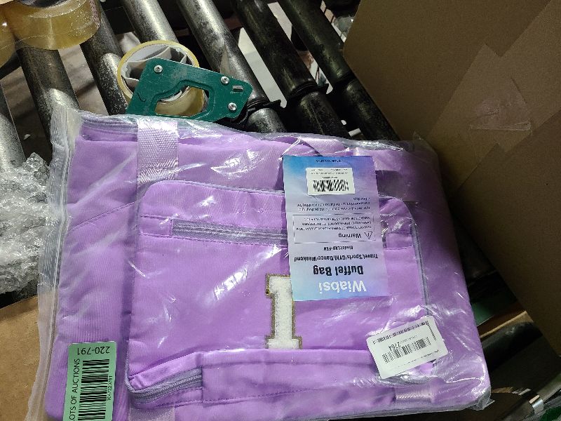 Photo 1 of  Gifts for Women & Girls-Initial Duffle Bag for Travel, Carry on Bag Duffel Bags, GYM Weekend Overnight Bag with Shoes Compartment,Hospital Bags -Purple I 