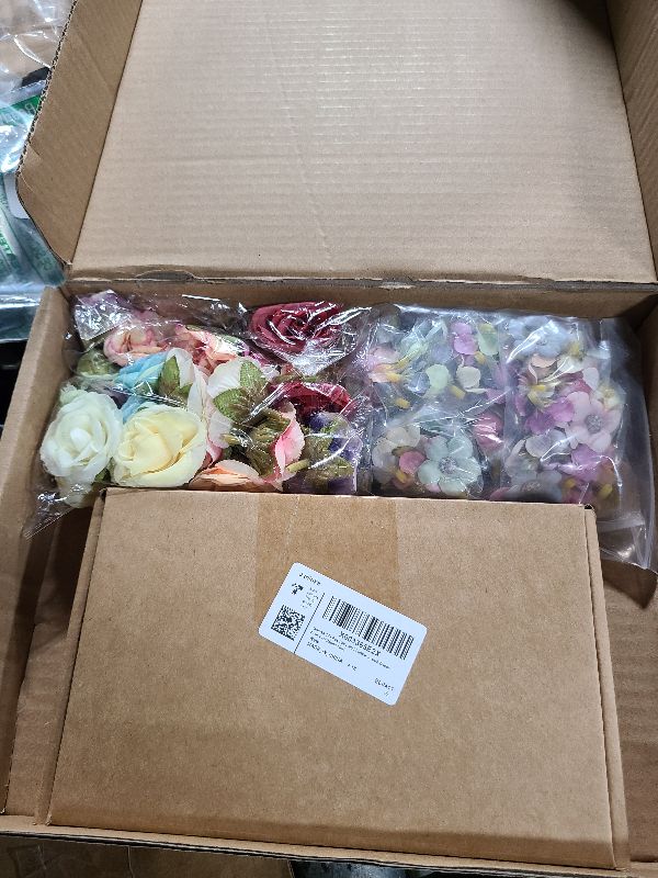 Photo 1 of 210 Pcs Mini Silk Flower Heads Small Fake Rose Daisy Faux Flowers Bulk for Crafts Artificial Loose Fabric Flowers Heads Sunflower Bulk for Wedding Hair Cap Dresses Decorations (Light Colors Mixed)