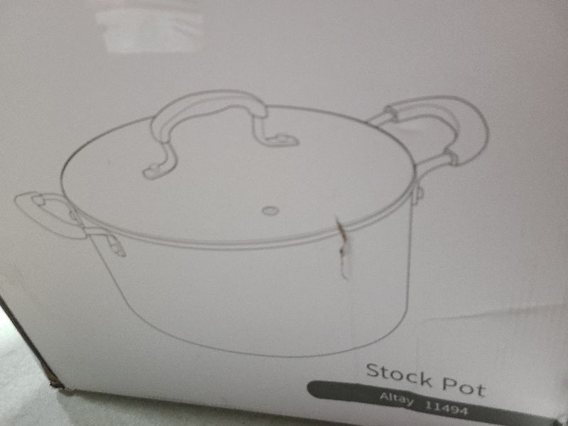 Photo 1 of 8 Quart Pot with Lid, BEZIA Ceramic Nonstick Stock Pot with Lid, Induction Ready, Large Cooking Pot with Silicone Handle, Compatible with All Cooktops, Dishwasher Safe