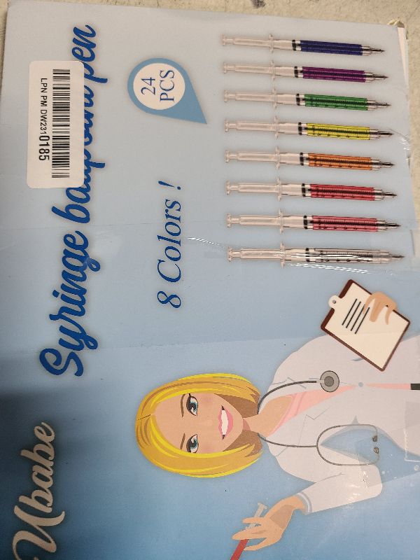 Photo 1 of 24Pcs Syringe Pen, Multi-Color Retractable Fun Nurses Week Gifts Bulk, Black Ink Novelty Pens Set, Nurse Accessories for Work and Nursing School Supplies, Imaginary Doctor Play Cool Gifts for Nurses