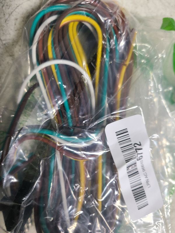 Photo 1 of 25FT 4 Wire Trailer Wire, 18 AWG Color Coded Trailer Wiring Harness, 4 Flat Trailer Connector, Trailer Wiring Kit w/White Ground Wire for Boat Trailer Wiring Harness, 4 Flat Trailer Light Wiring Kit