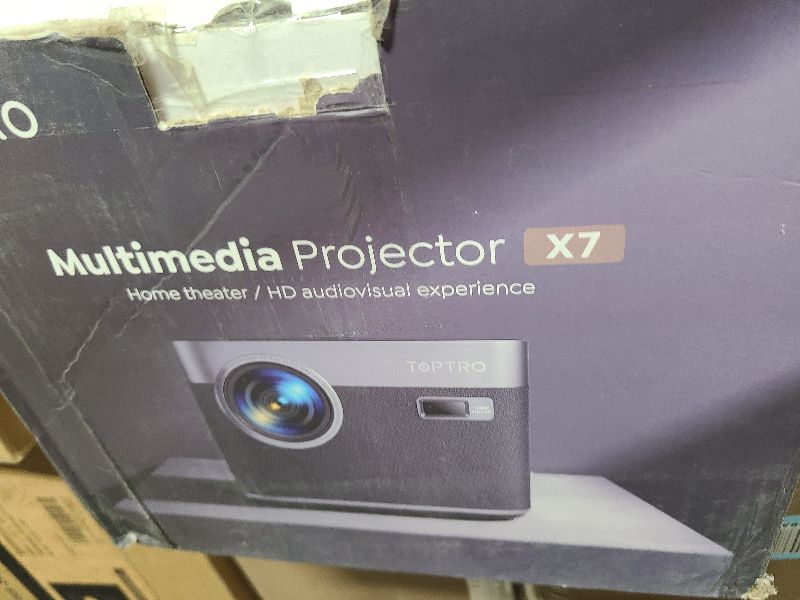 Photo 1 of [Built-in Apps & Auto Focus/Keystone] Smart Projector with WiFi 6 and Bluetooth 5.2, 700ANSI Native 1080P 4K Projector, 50% Zoom Home Movie Projector, TOPTRO Outdoor Projector for iOS/Android/TV Stick