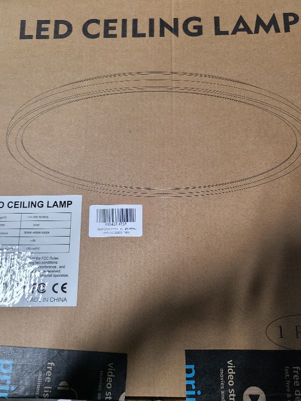 Photo 1 of 1PACK LED Flush Mount Ceiling Light Fixture, 3000K-4500K-6000K & 150W Equivalent Modern Kitchen Recessed Ceiling Lamp 36W 3600Lm 16 Inch Closet Round Surface for Bathroom Laundry Bedroom Hallway