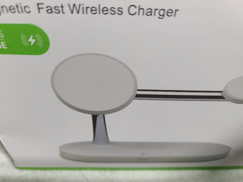 Photo 1 of 5-in-1 Wireless Charger Stand with 15W MagSafe Charging & Smart Night Light Black Qi-Certified For iPhone, Apple Watch & AirPods Pro Wireless Charging Dock for Desk