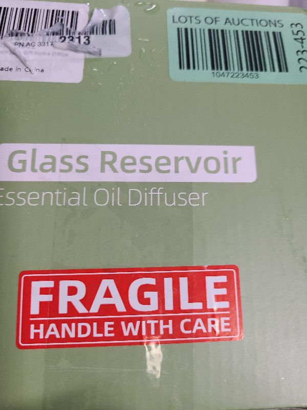 Photo 1 of 200ml Glass Reservoir Essential Oil Diffuser with Glass Dome Ultrasonic Aromatherapy Diffuser with Four Timer Colorful Light Auto-Off for Gift Home Office Bedroom
