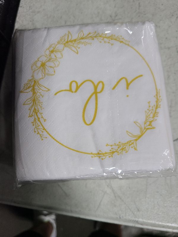 Photo 1 of 100 Pack of Bride to Be Disposable Paper Napkins for Wedding Party Engagement Bridal Shower Party Table Decorations