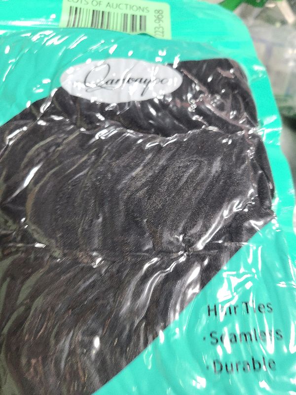 Photo 1 of 50PCS Black Hair Ties for Women, Cotton Seamless Hair Bands, Elastic Ponytail Holders, No Damage for Thick Hair, 2 Inch in Diameter, by Qarwayoc