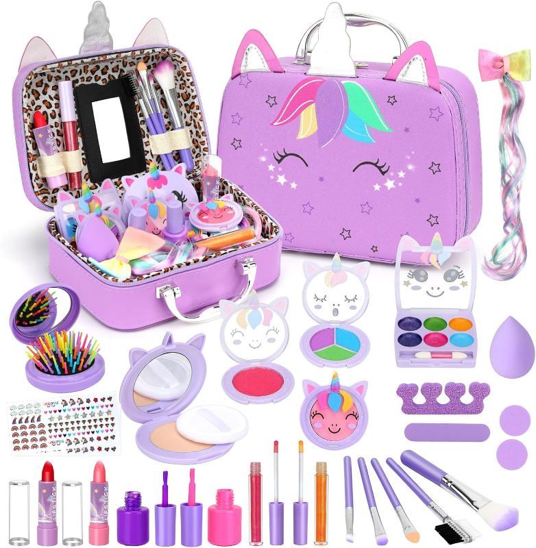 Photo 1 of  Heaning Kids Washable Makeup Girl Toys - Real Make up Set for Kid Children Princess Dress Up Pretend Play Christmas Birthday Gifts Toys for Girls 3 4 5 6 7 8 9 10 11 12 Year Old 