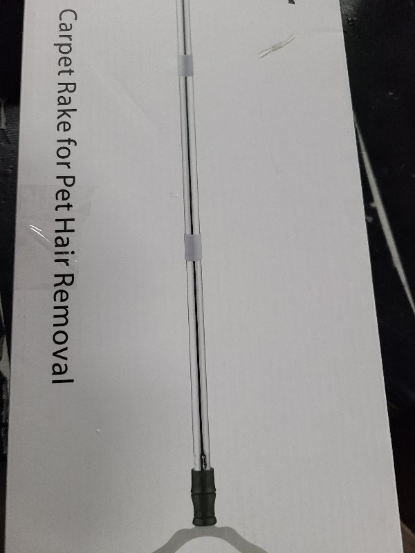 Photo 1 of 47“ Adjustable Long Handle Carpet Rake Pet Hair Remover, Reusable Large Metal Lint Remover Brush for Embedded Fur Removal from Low Pile Rugs Stairs, Carpet Brush Scraper Dog Cat Hair Remover Broom
