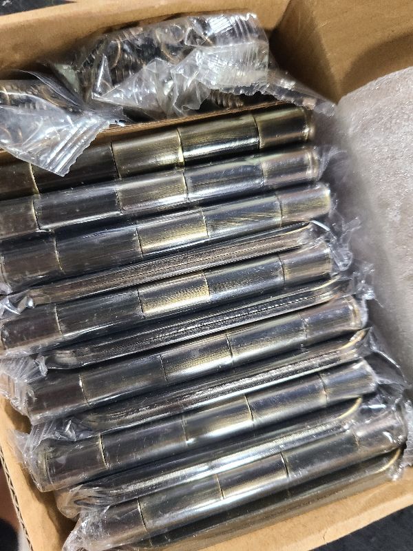 Photo 1 of 12 Pack Antique Brass Door Hinges 3.5 Inch Interior 3 1/2" Round 5/8" Radius Heavy Duty Metal Hardware Kit 3 ½" 5/8" Radius Flat Hinge for Bifold Doors Decorate Master Bedroom Storage Room