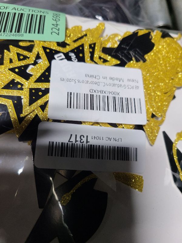Photo 1 of 48 PCS Graduation Cupcake Toppers 2025, 6 Style Black and Gold Graduation Cake Toppers, Glitter Design Class of 2025 Toppers Grad Cupcake Picks, Disposable 2025 Graduation Decorations