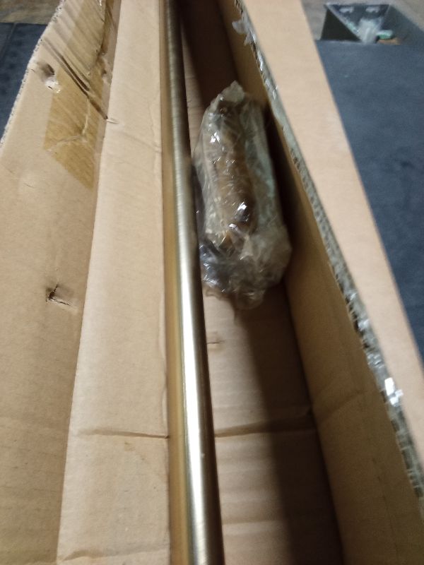 Photo 1 of 1Inch Single Curtain Rods, Decorative Drapery Rods Adjustable 48-84IN Length, With Horn Finials, Wall Mount and Ceiling Mount, Warm Gold