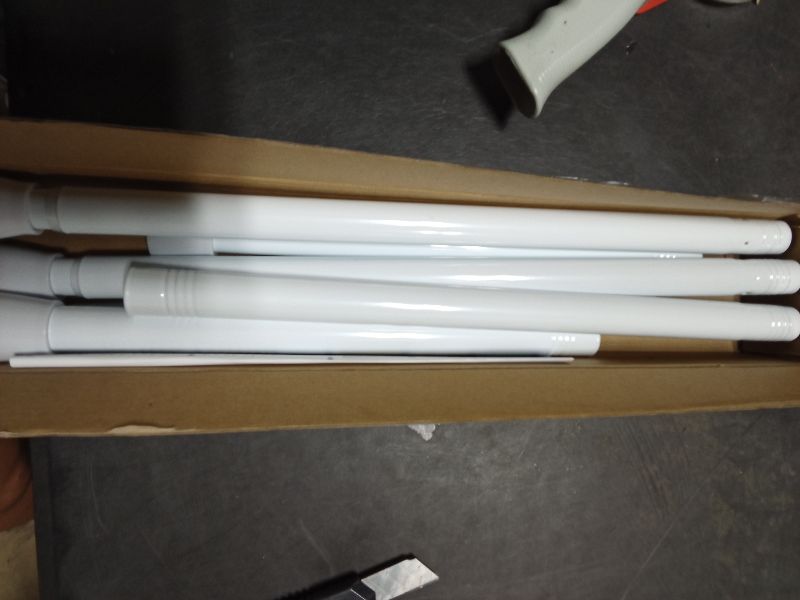 Photo 1 of 2 Pack White Tension Curtain Rod for Windows 28 to 48 inch Adjustable Expandable Pressure Spring Curtain Rod No Drilling Curtain Rod for Bedroom Doorway Closet Door