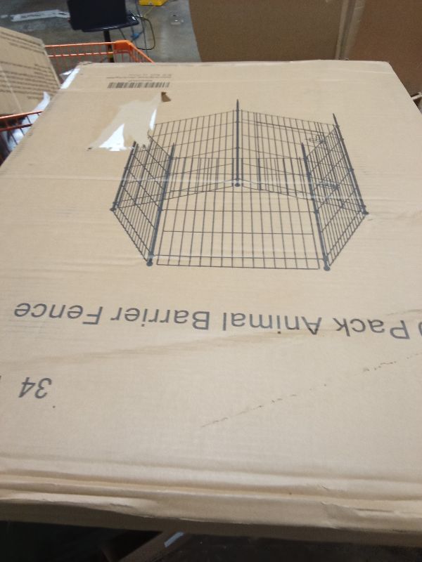 Photo 1 of 10 Panels No Dig Garden Fence with Gate, 34in(H) × 22.5ft(L) Decorative Metal Outdoor Dog Fence, Rustproof Pet Fencing for Yard, Patio, Flower Bed -Temporary Fencing| Easy to Install