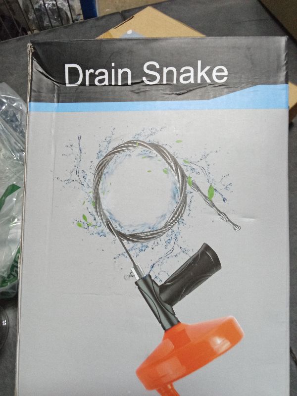 Photo 1 of 33 Feet Drain Snake Auger, Plumbing Snake Drain Hair Clog Removal Tool, Sink Unclogger Drain, Heavy Duty Toilet Snake Auger, Cleaner Tool for Bathroom Kitchen Tub Shower Drain Clog Remover with Gloves