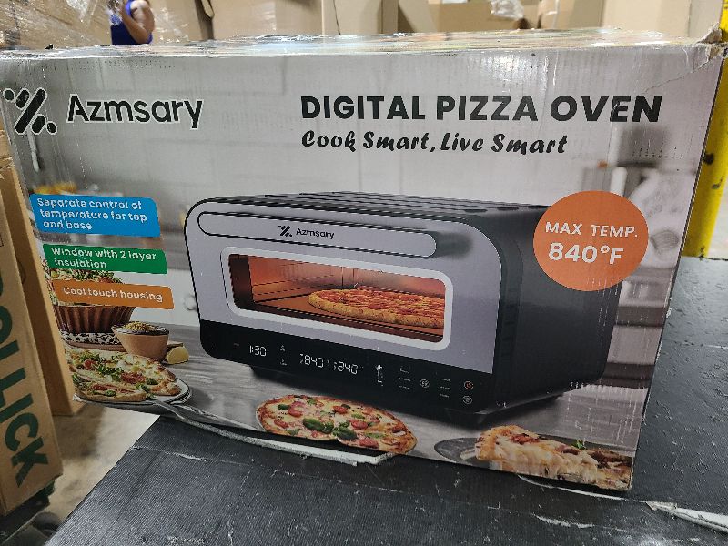 Photo 1 of 2025 Upgraded Pizza Oven, Indoor Pizza Oven Heats up to 840°F, Bake 12 Inch Pizzas in 90 Seconds, 6 Touchscreen Presets Countertop Electric Pizza Maker with Pizza Stone&Peel&Cutter Included
