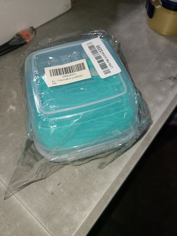 Photo 1 of 1 Green Double-Layer Salad Box with Fork & Sauce Container Cereal Box On The Go - 800ml, Perfect for Breakfast, Outings, and Picnics! Green