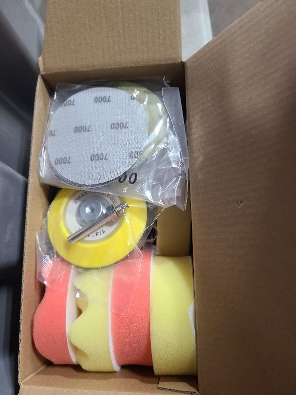Photo 1 of 47pcs Wet Dry Sanding Disc Drill Polish Kit Attachment, 3 Inch Wet Dry Sandpaper Hook and Loop Headlight Restoration Kit, Buffing Pads with Rotary Tools for Car Wood Metal Glass Resin Expoxy
