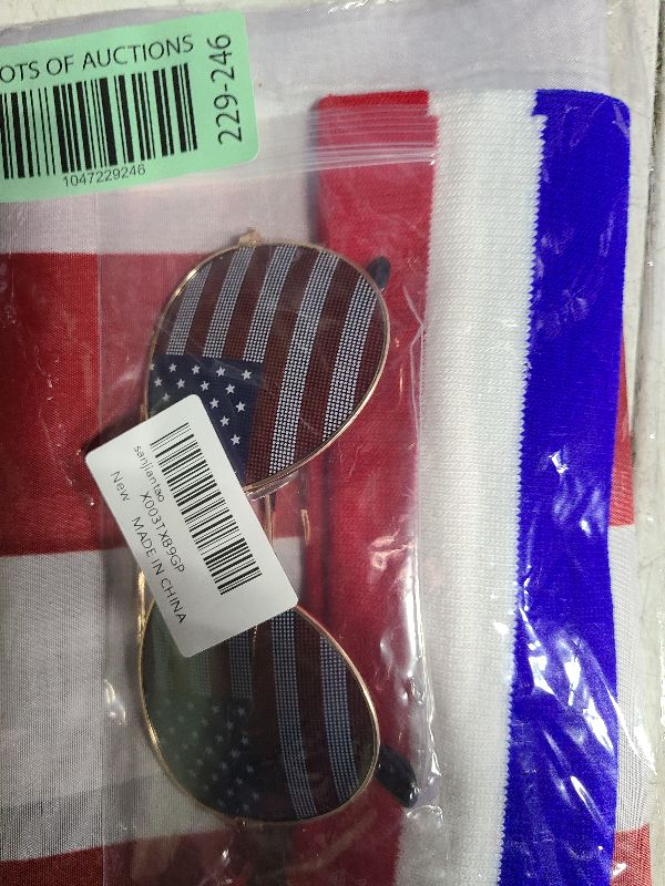 Photo 1 of Alaixiu American 4th of July Flag Costume Cape Suit, USA Flag Headband and Retro Sunglasses for 4th of July Accessories Independence Day Celebration, Statue of Liberty Costume