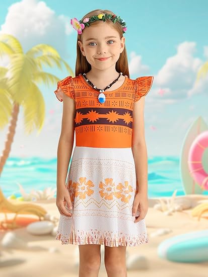 Photo 1 of AOVCLKID Girls Princess Costume Movie Role Play Kids Halloween Party Dress
 3-T