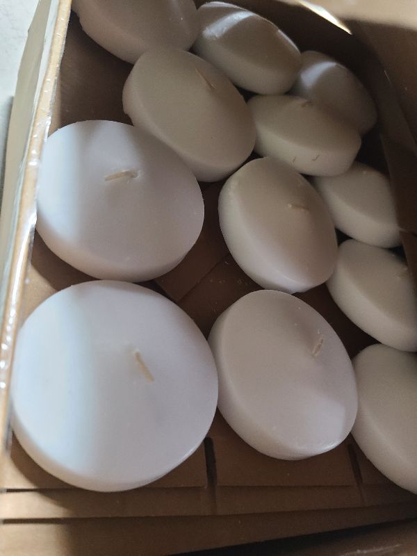 Photo 1 of 48 Pack White Floating Candles 3 inch Unscented Floating Candles for Centerpieces-10 Hours Long Burn Time-3” Floating Candle Bulk for Wedding Cylinder Vases