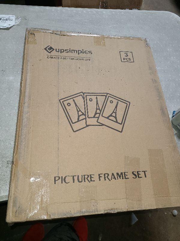 Photo 1 of upsimples 18x24 Picture Frame Gold 3 Pack, Scratch-Proof Poster Frames 18 x 24 for Photo Gallery - Slide-In Strips, Horizontal or Vertical Wall Mounting
