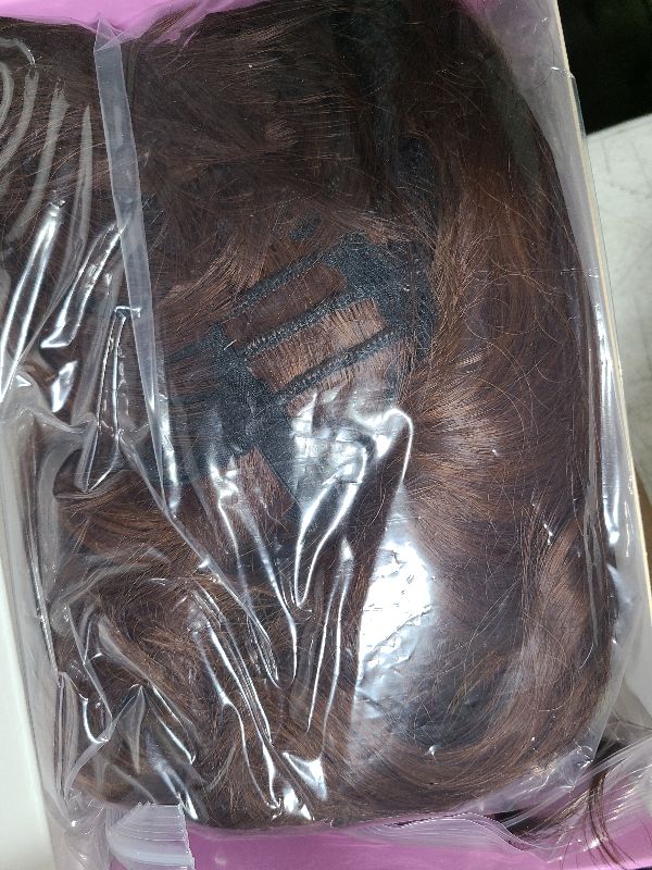 Photo 1 of AISI HAIR Synthetic Wavy Curly Bob Wig with Bangs Ash Auburn Short Wavy Hair for Women Synthetic Heat Resistant Bob Wigs