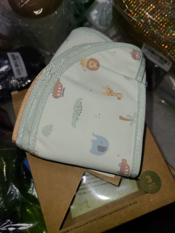 Photo 1 of 3-Pack Waterproof Baby Bibs for Eating - Lightweight Toddler Feeding Bibs with Large Food Catcher, Mess Proof, Food-Grade Baby Eating Essentials, Easy to Put On & Clean (Wilderness)