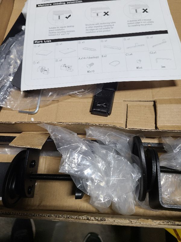 Photo 1 of Keyboard Tray Under Desk Pull Out with Extra Sturdy C Clamp Mount System, 27.3 (32.5 inch Including Clamps) x 11 Inch Slide-Out Platform Computer Drawer for Typing Black AX01WB01