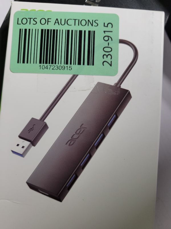 Photo 1 of Acer USB Hub 4 Ports, Multiple USB 3.0 Hub, USBA Splitter for Laptop with Type C Power Port, Extender for A Port Laptop, PC, Desktop and More (2ft)