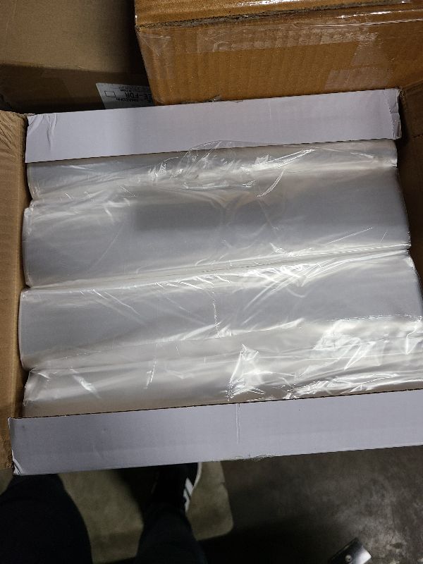 Photo 1 of TYPLASTICS 45-48 Gallon Clear Trash Can Liners - 43" x 48" - High Density Garbage Bags - 200 Pack - Multipurpose for Office, Yard, Recycling, Industrial and Commercial