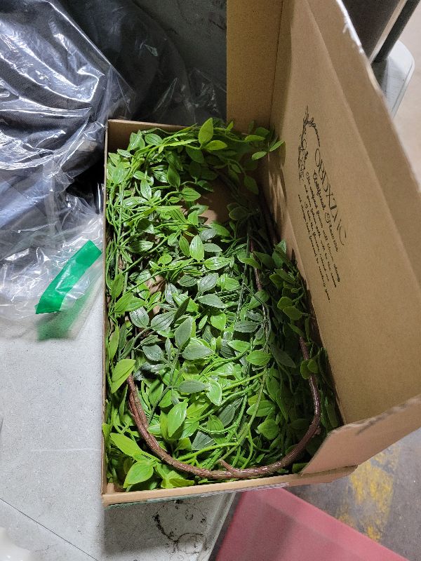 Photo 1 of OBDXZHC 6pcs 36 Inch Artificial Plants Fake Greenery Branches for Vase, Faux Green Nandina Long Stems for Tall Vase, Fake Plants Spring Stems for Wedding Garden Office Home Décor