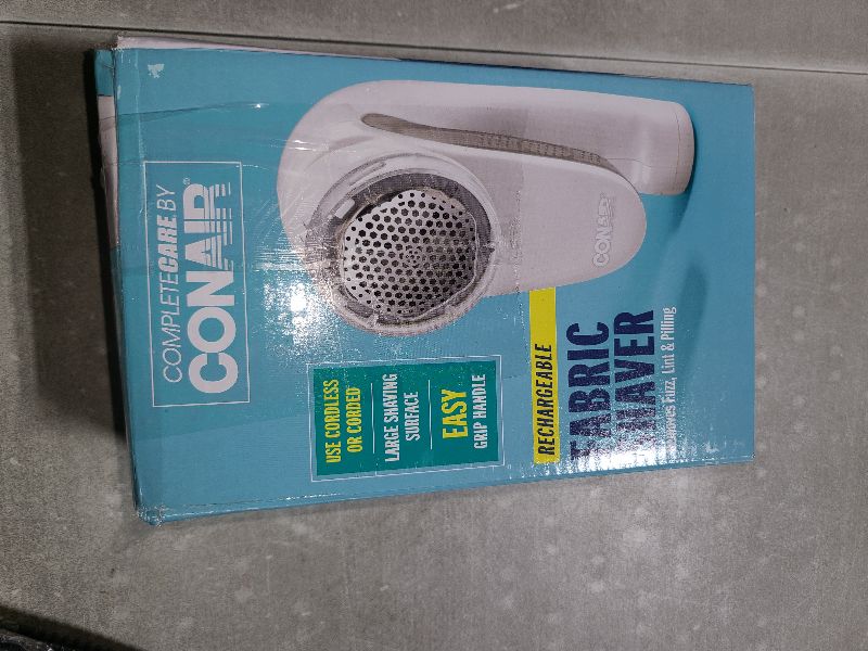 Photo 1 of Conair Fabric Shaver and Lint Remover, Rechargeable Portable Fabric Shaver, White