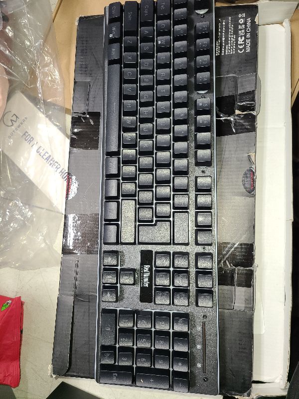 Photo 1 of RedThunder K10 Wireless Gaming Keyboard and Mouse Combo, LED Backlit Rechargeable 3800mAh Battery, Mechanical Feel Anti-ghosting Keyboard + 7D 3200DPI Mice for PC Gamer (Black)