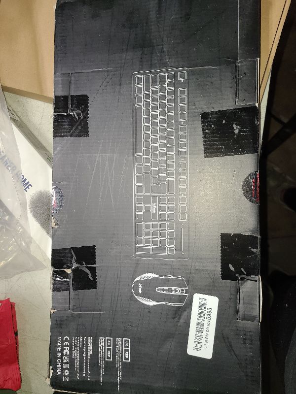 Photo 1 of RedThunder K10 Wireless Gaming Keyboard and Mouse Combo, LED Backlit Rechargeable 3800mAh Battery, Mechanical Feel Anti-ghosting Keyboard + 7D 3200DPI Mice for PC Gamer (Black)
