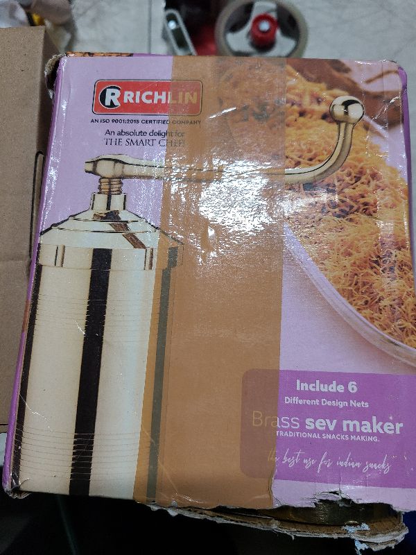 Photo 1 of Tanish Trading Sev Sanch Pasta Maker,Sev Sancha Manual Pasta Noodles Spaghetti Maker Murukku Chakli Bhujia Maker Indian Snack Maker with 6 Different Disc Plates
