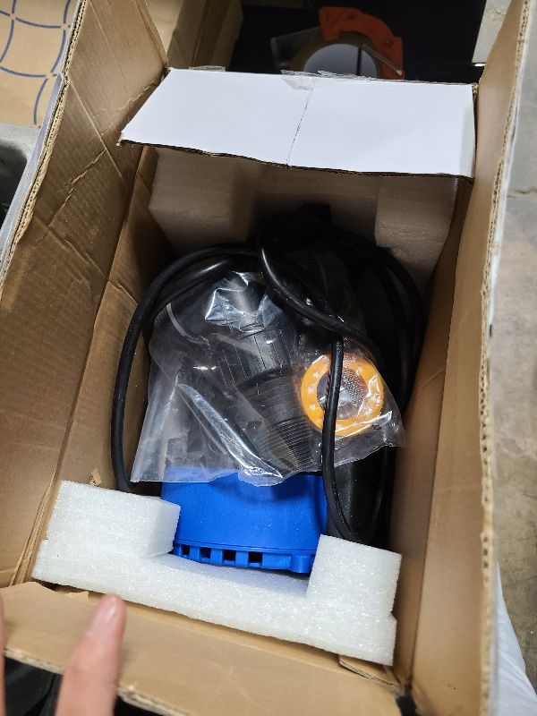Photo 1 of AgiiMan Submersible Water Pump, 1HP 3500GPH Sump Pump with 10FT Power Cord, 3/4" Check Valve Adapter, Water Pump for Basements, Pool Fountains, Hot Tub, Garden, Blue