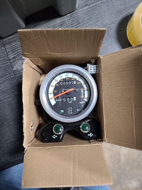 Photo 1 of 95mm Motorcycle Speedometer,Dual Odometer Speedometer Speedo Meter Gear Digital Display Universal Motorcycle
