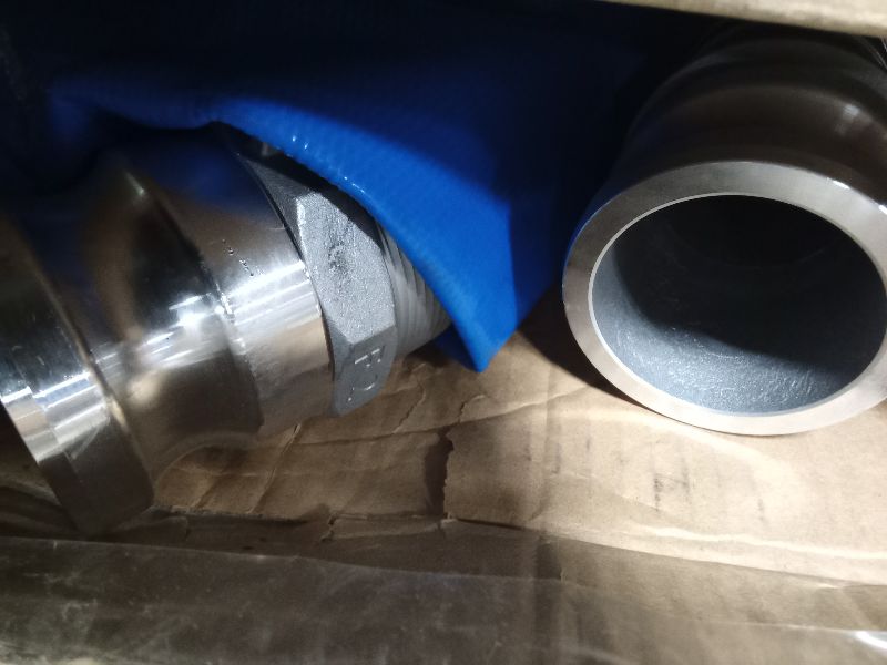 Photo 1 of 2" x 100ft PVC Lay Flat Discharge Hose With Aluminum Camlock C & E Fittings, Cam Lock Fitting Type F included, Heavy Duty Reinforced Pump Backwash Hose Assembly