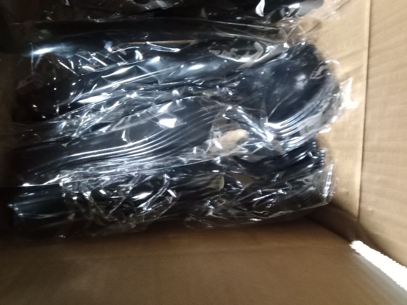 Photo 1 of 18 Pcs Black Plastic Serving Utensils Set - 6 Black Plastic Serving Spoons, 6 Black Tongs And 6 Forks - Heavy Duty Black Disposable Serving Utensils Set For Parties