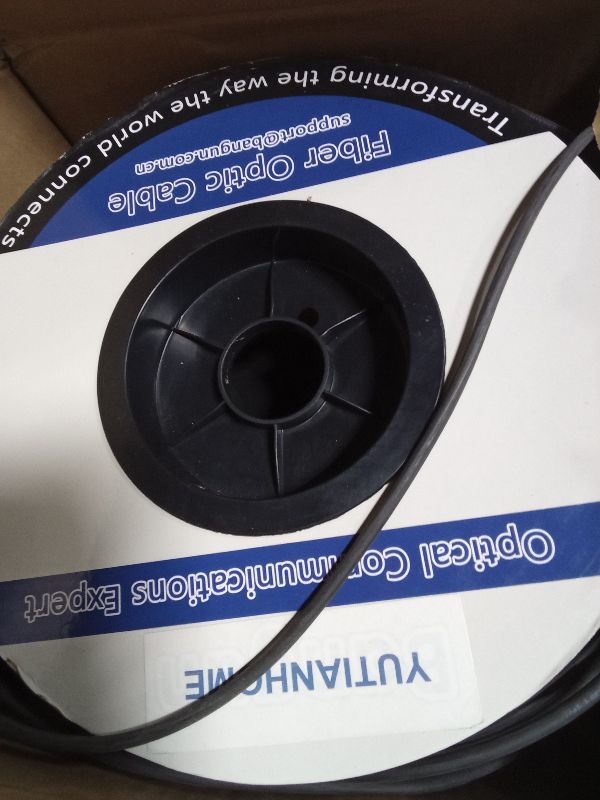 Photo 1 of 656ft/200m OD-5mm Industrial TPU OM3 Fiber LC to LC Outdoor Armored Fiber Patch Cable, Duplex Multimode Fiber Optic Cable, 10Gb, 50/125, Uniboot LC-LC with Pulling Eye Kit Installed on one end