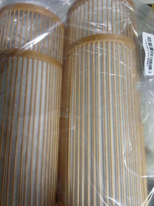 Photo 1 of 2 Pack Bamboo Pendant Light - Mini Pendant Lights Bedroom - Natural Hand-Woven Bamboo Light Fixture for Home Decor