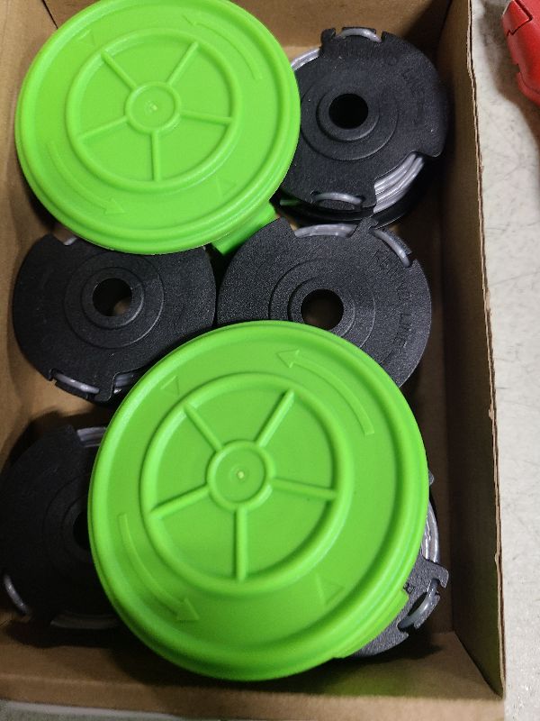Photo 1 of YWTESCH 8 Pack Weed Wacker String Fit for Greenworks String Trimmer, 0.065"-18Ft Dual String Trimmer Line Auto-Feed Weed Eater String Replacement Parts Spool(6-Pack) Cap Cover(2-Pack)