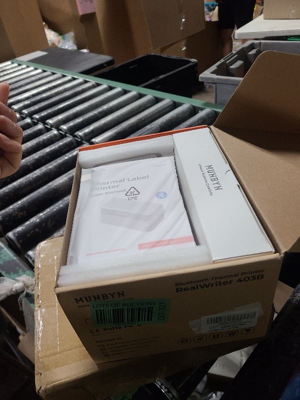 Photo 1 of MUNBYN Bluetooth Thermal Label Printer RW403B, Wireless 4x6 Shipping Label Printer for Small Business, Compatible with Android, iPhone, Windows, Mac, Chromebook, Print Width 1.57"-4.25"