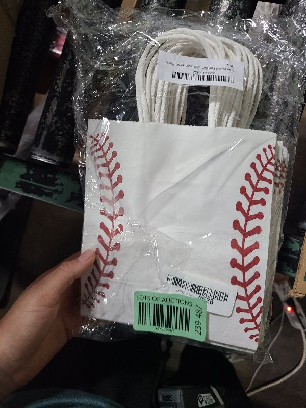 Photo 1 of 18 Pcs Baseball Party Favors Gift Bags - Baseball Goodie Bags Favors for Kids Adult Team - Baseball Theme Birthday Party decoration bags - Supplies Paper Bag with Handle